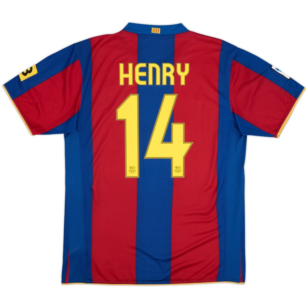 2007-08 Barcelona Home Shirt Henry #14 - 6/10 - (L)
