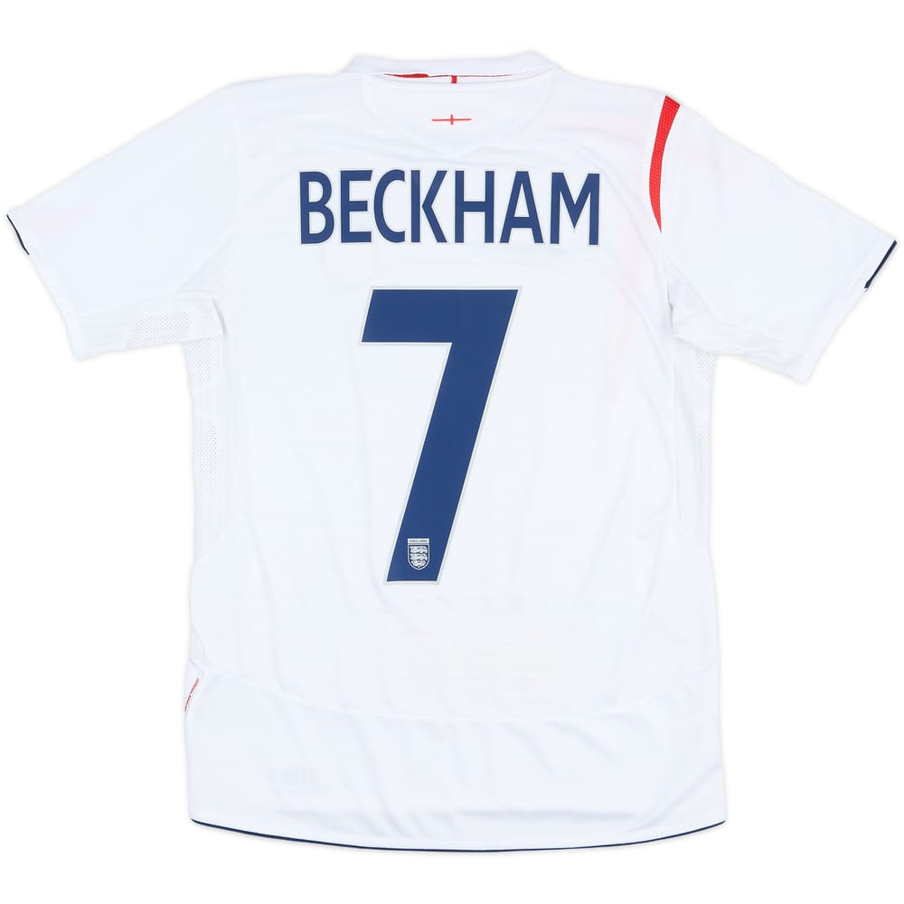 2005-07 England Home Shirt Beckham #7 - 8/10 - (XL.Boys)
