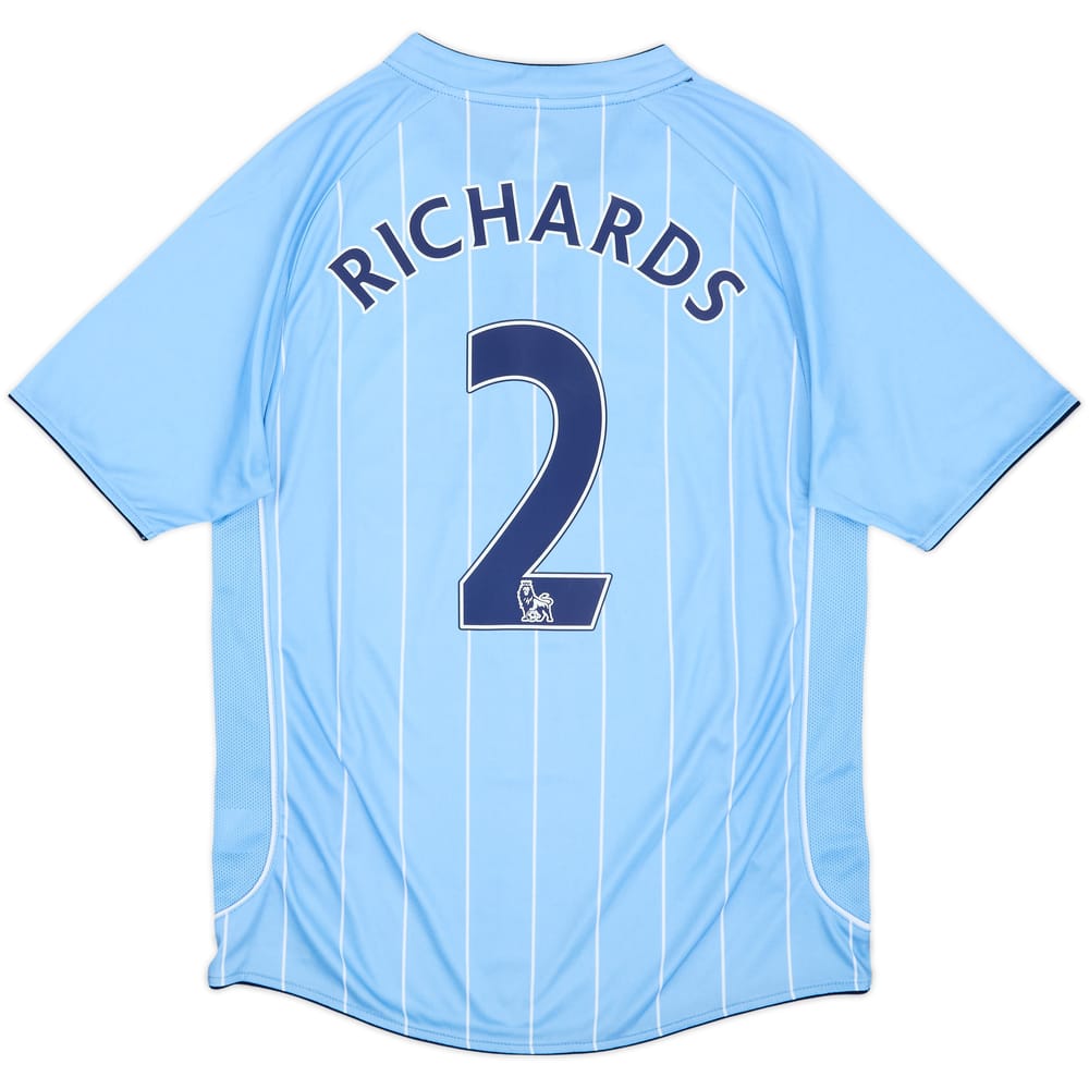 2007-08 Manchester City Home Shirt Richards #2 - 9/10 - (M)