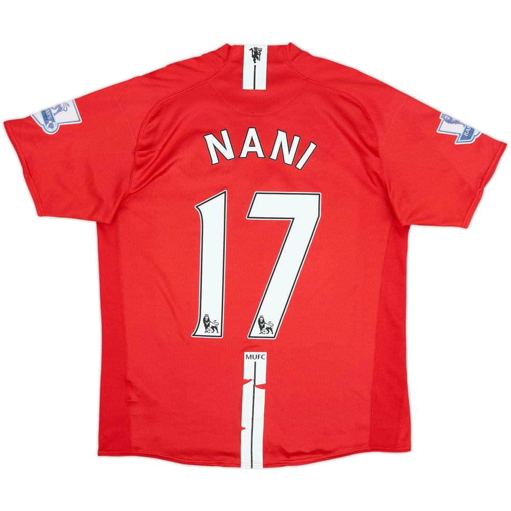 Camiseta de local del Manchester United 2007-09 Nani #17 - 5/10 - (L)