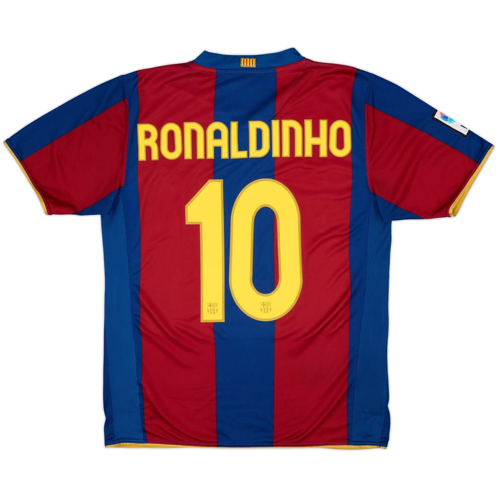 2007-08 Barcelona Home Shirt Ronaldinho #10 - 7/10 - (M)