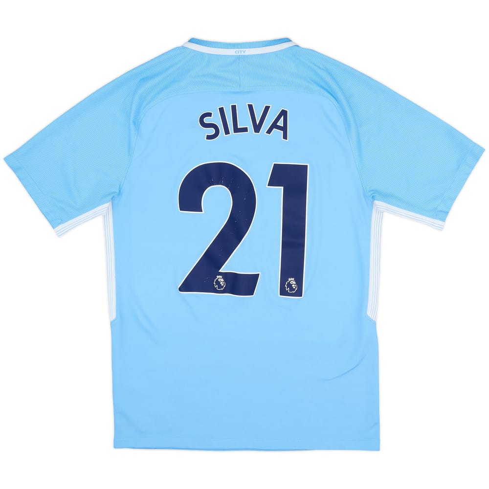 2017-18 Manchester City Home Shirt Silva #21 - 6/10 - (S)