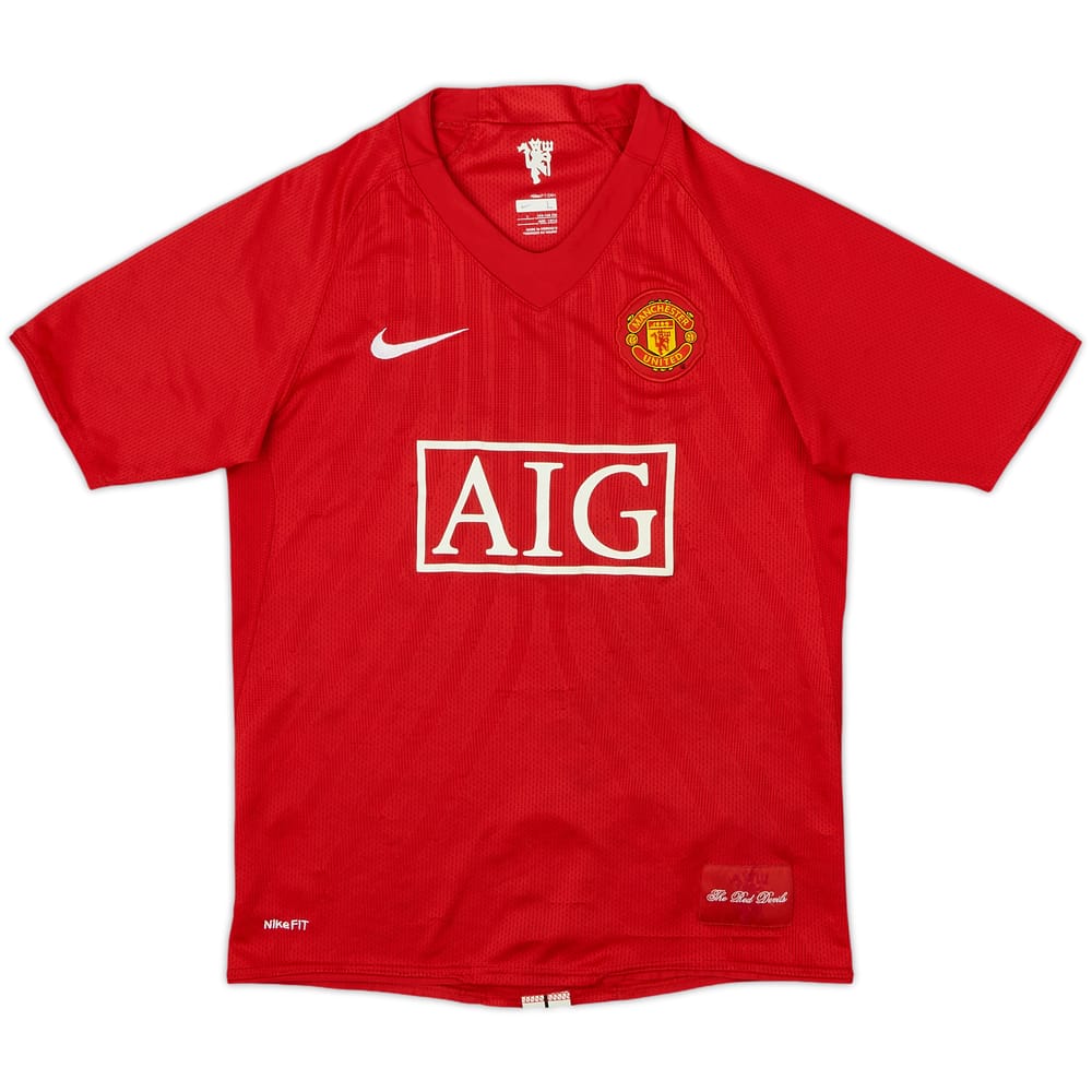 2007-09 Manchester United Home Shirt - 6/10 - (L.Boys)