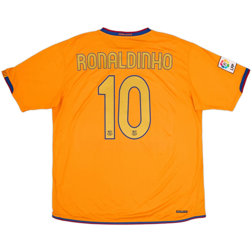 2006-08 Barcelona Away Shirt Ronaldinho #10 - 8/10 - (XL)