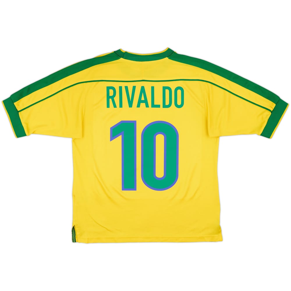 1998-00 Brazil Home Shirt Rivaldo #10 - 7/10 - (S)