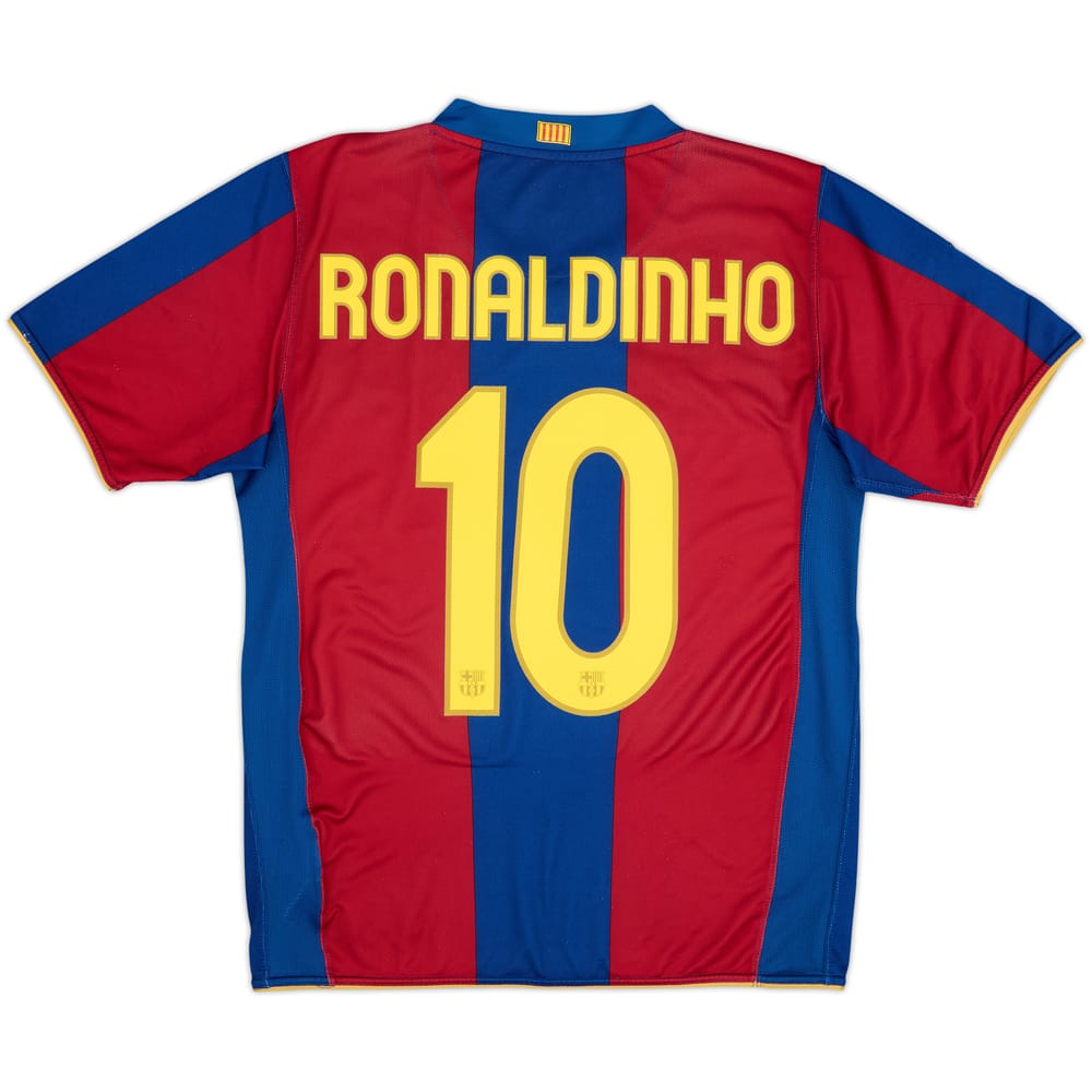 2007-08 Barcelona Home Shirt Ronaldinho #10 - 7/10 - (S)