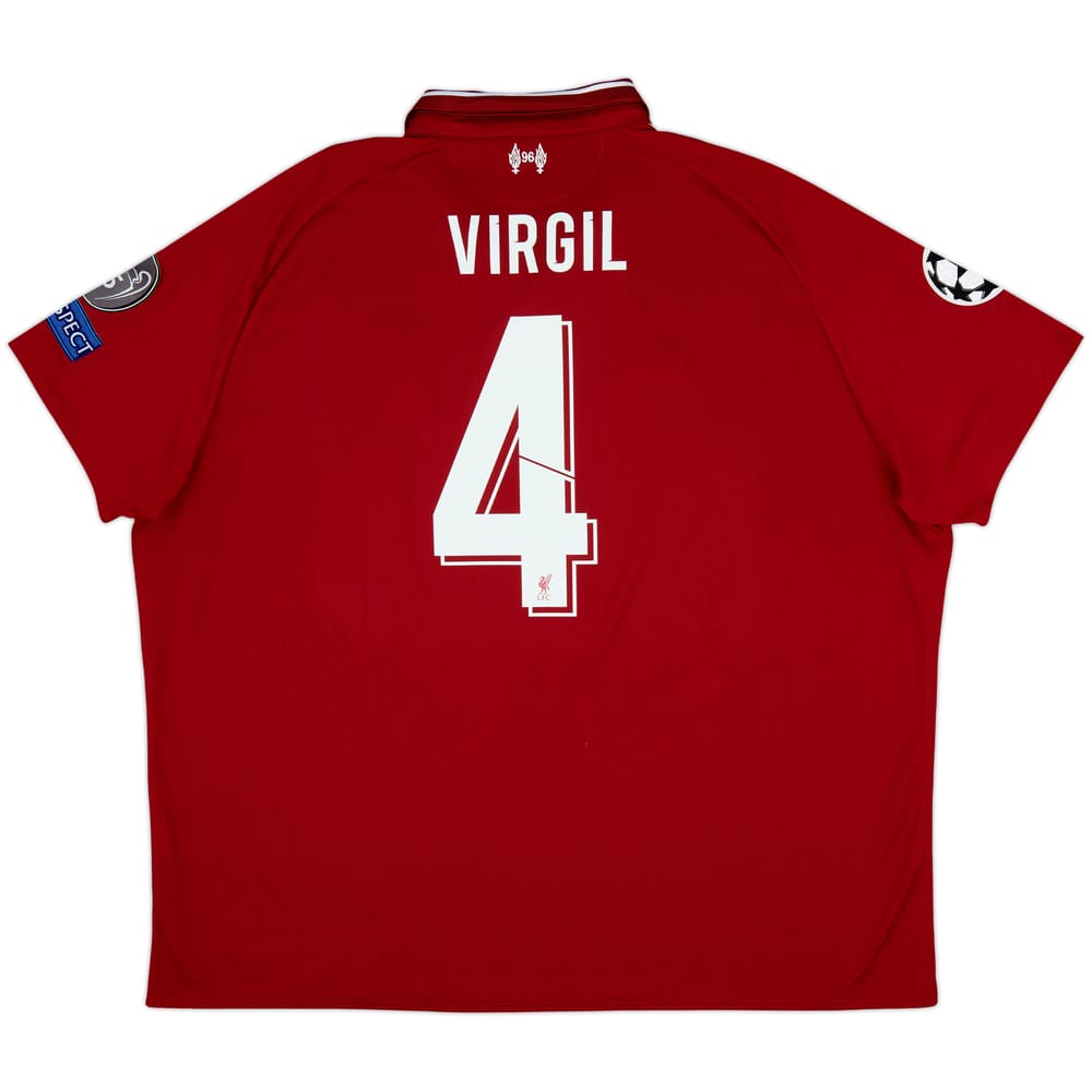 2018-19 Liverpool Home Shirt Virgil #4 - 6/10 - (3XL)