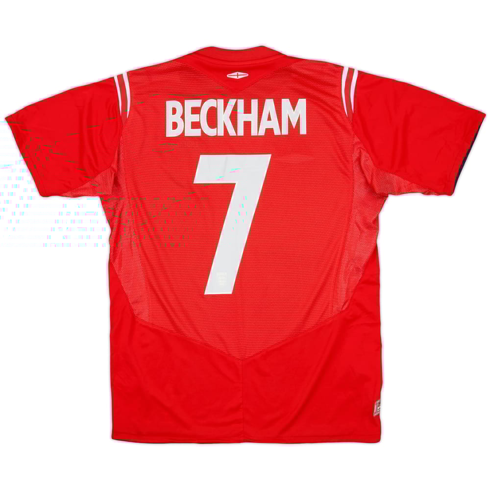 2004-06 England Away Shirt Beckham #7 - 7/10 - (M)