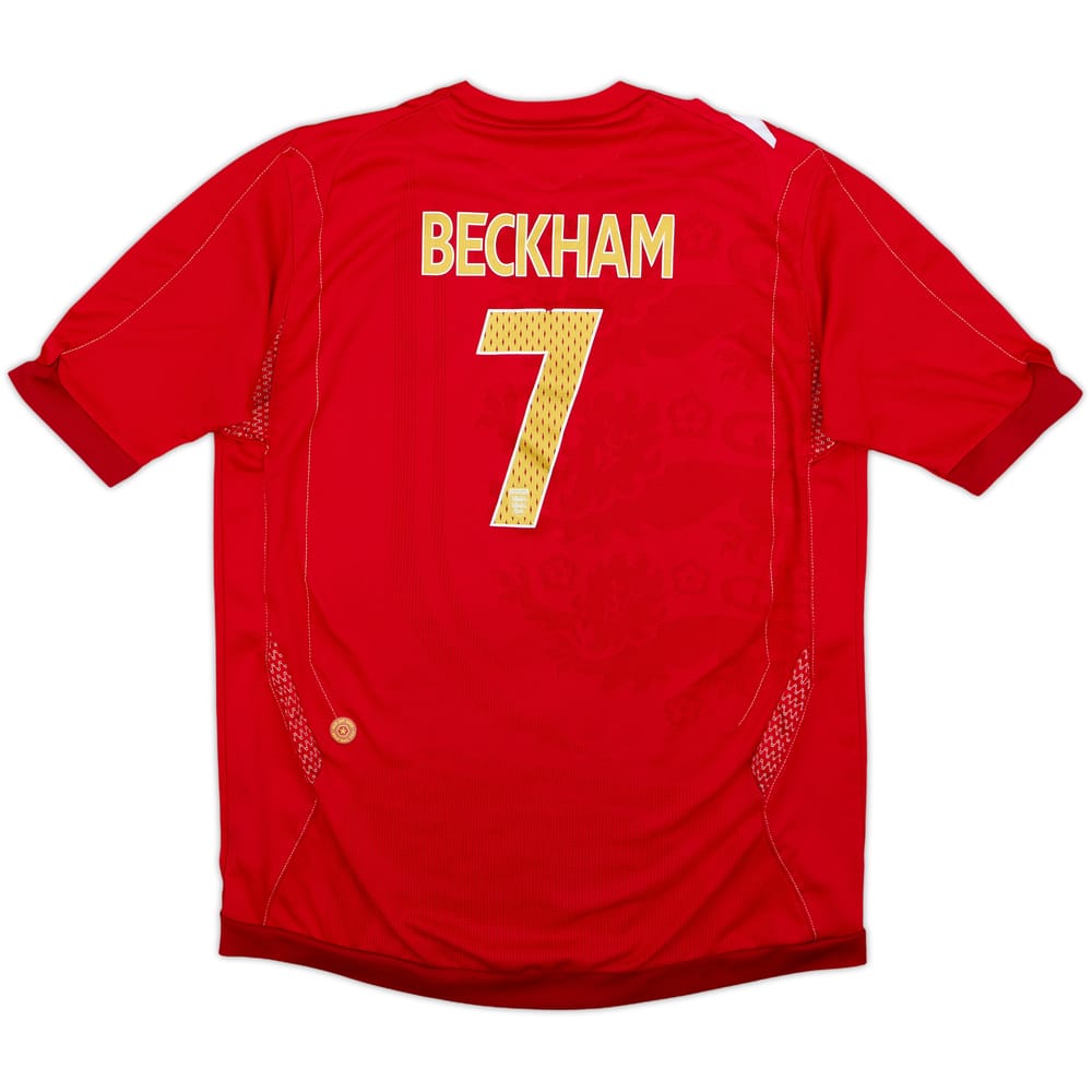 2006-08 England Away Shirt Beckham #7 - 6/10 - (XL.Boys)