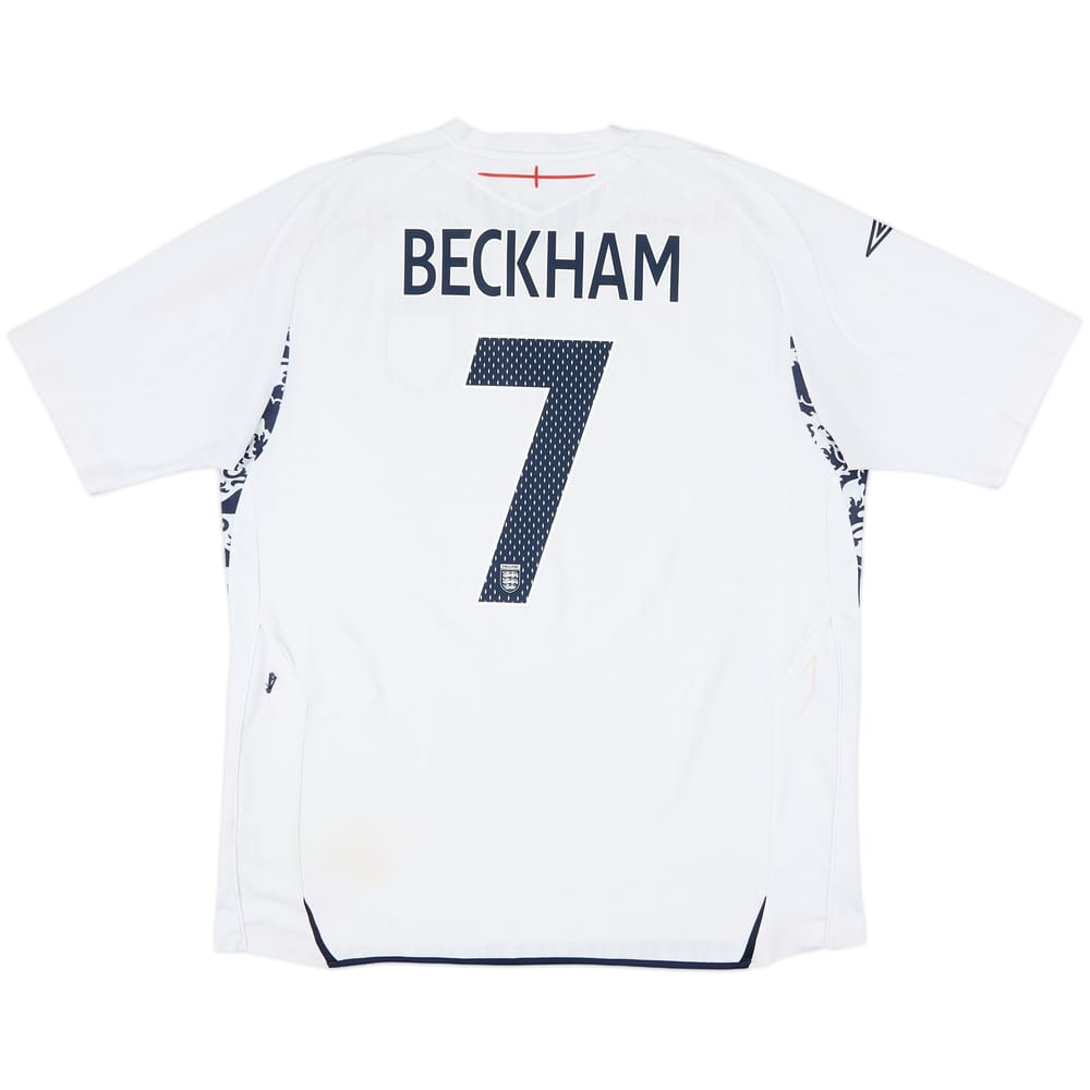 2007-09 England Home Shirt Beckham #7 - 6/10 - (XXL)