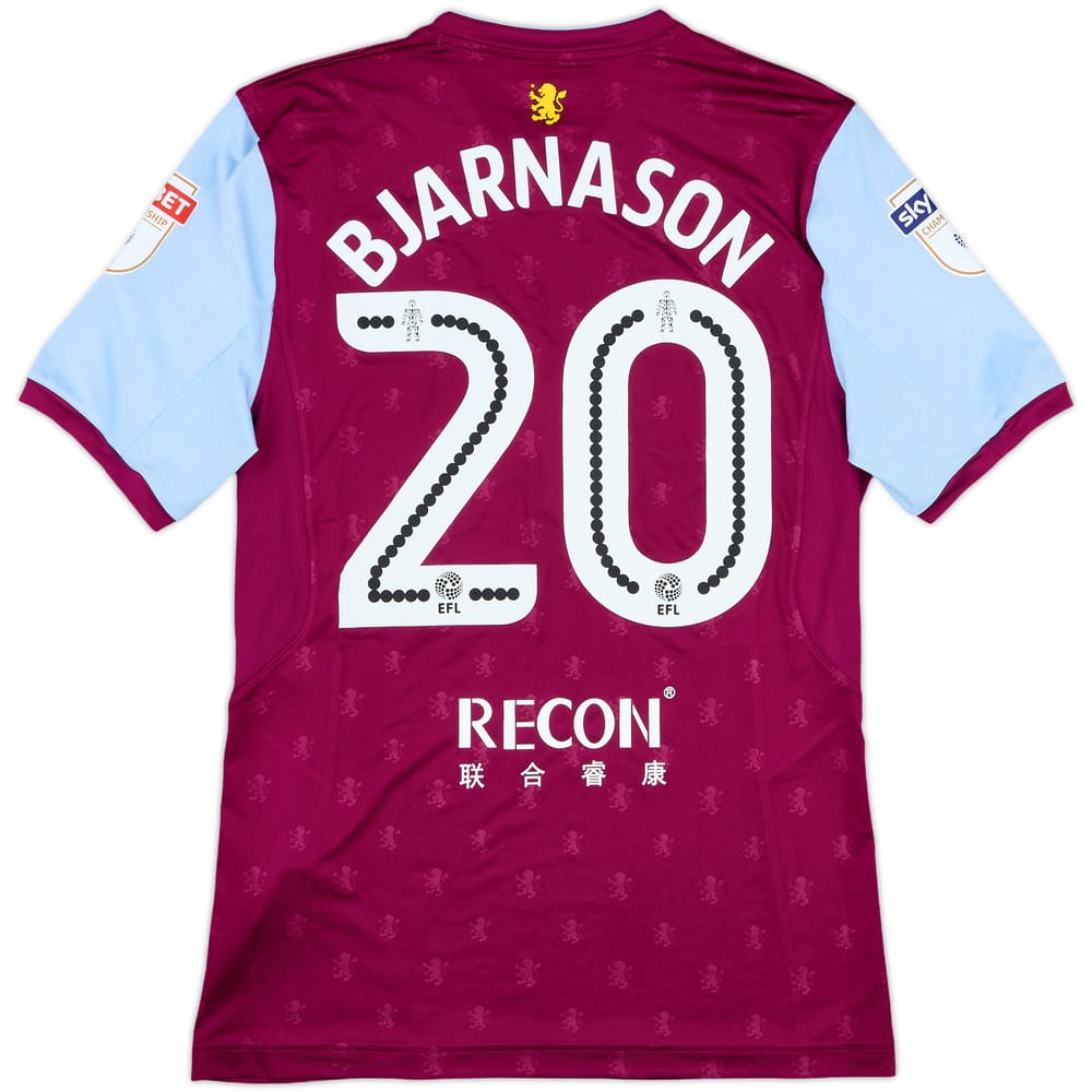 2017-18 Aston Villa Match Issue Home Shirt Bjarnason #20