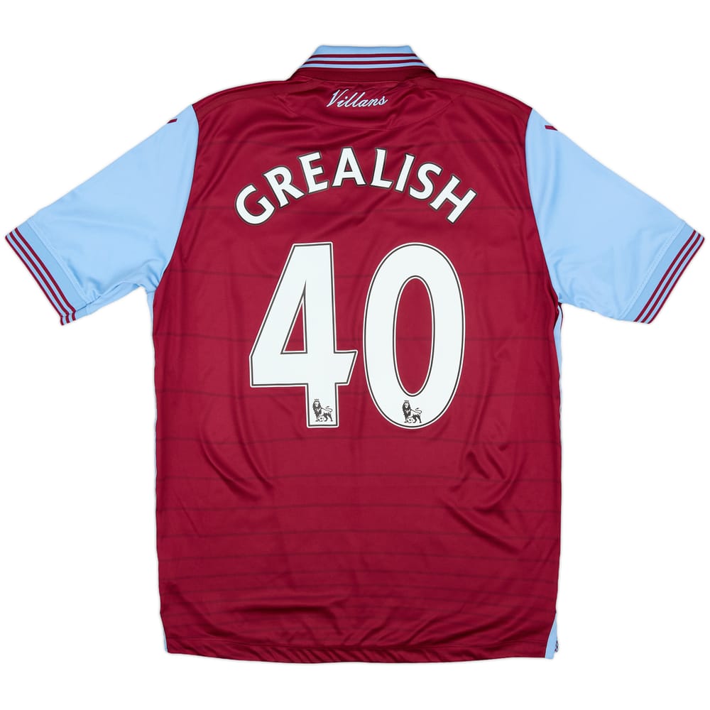 2015-16 Aston Villa Home Shirt Grealish #40 - 9/10 - (S)