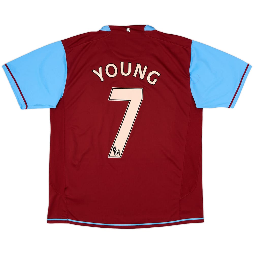 2007-08 Aston Villa Home Shirt Young #7 - 7/10 - (L)