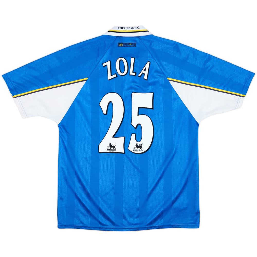 1997-99 Chelsea Home Shirt Zola #25 - 8/10 - (XL)