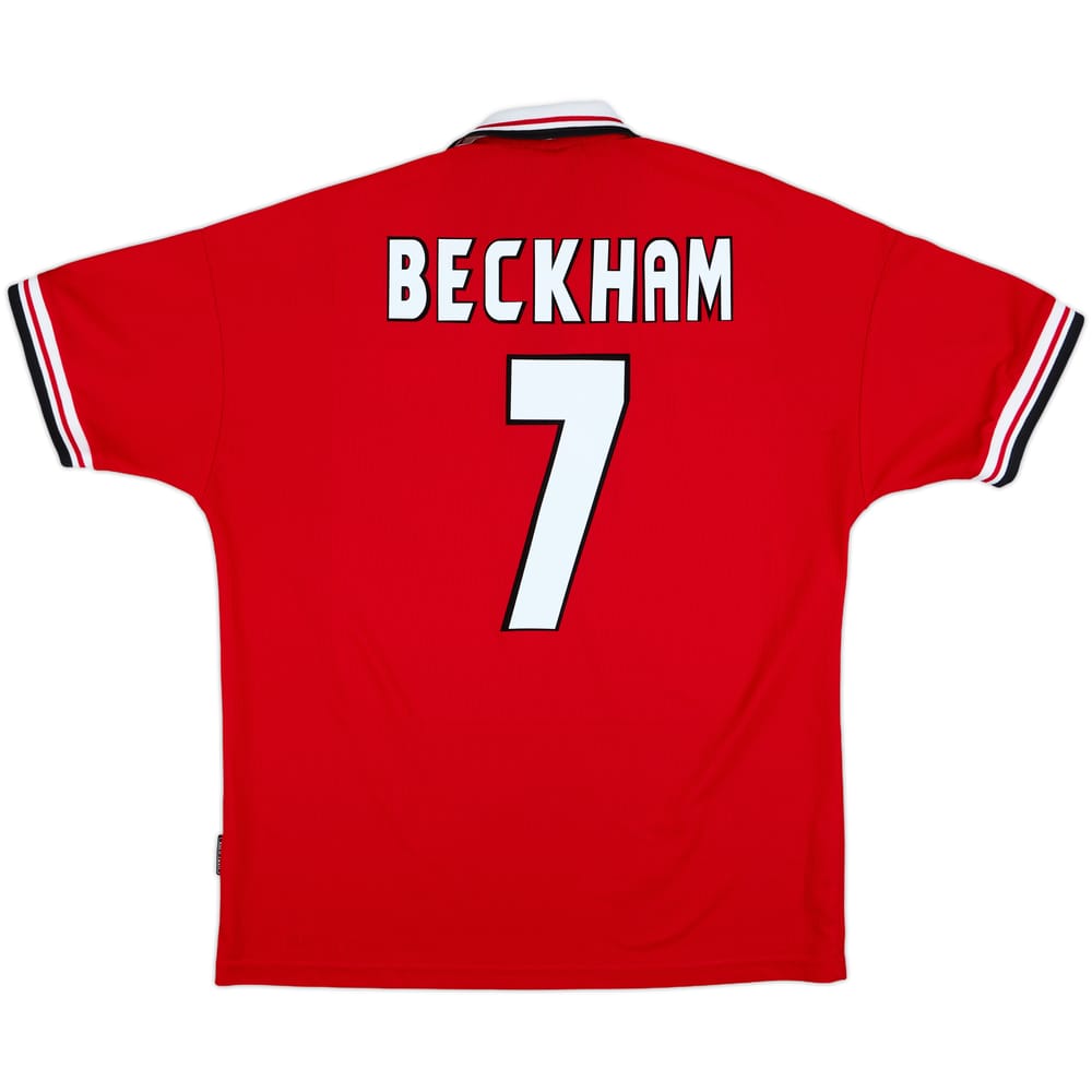 1998-00 Manchester United Home Shirt Beckham #7 - 8/10 - (XL)