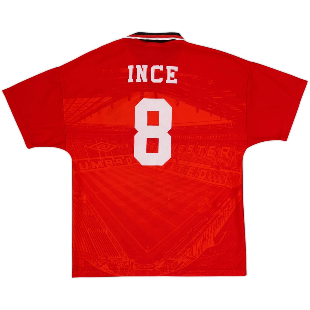 1994-96 Manchester United Home Shirt Ince #8 - 8/10 - (M)