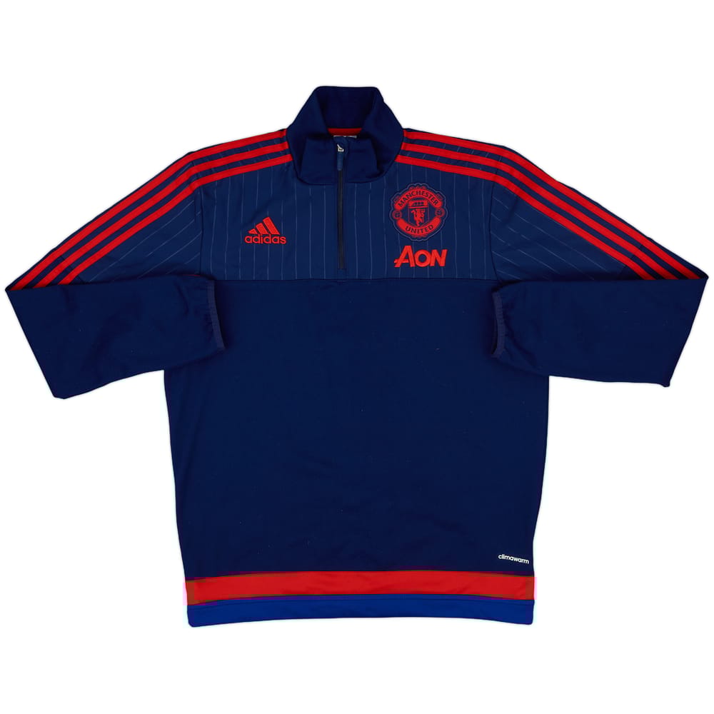 2015-16 Manchester United adidas 1/4 Zip Drill Top - 8/10 - (M)