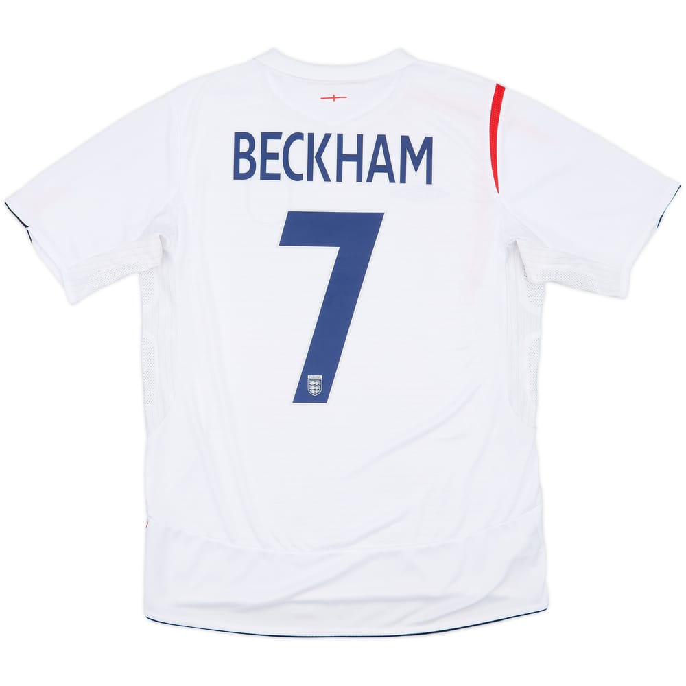 2005-07 England Home Shirt Beckham #7 - 6/10 - (L)