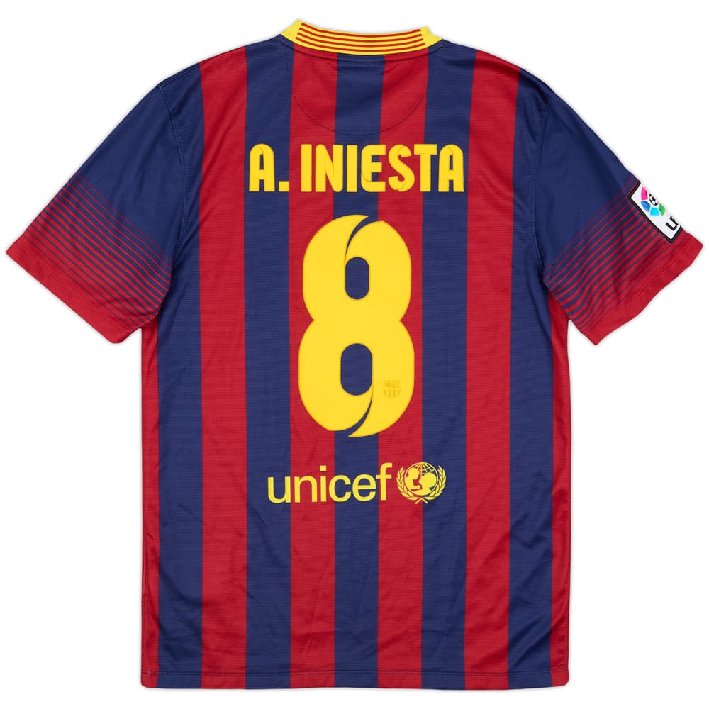 2013-14 Barcelona Home Shirt A.Iniesta #8 - 8/10 - (S)