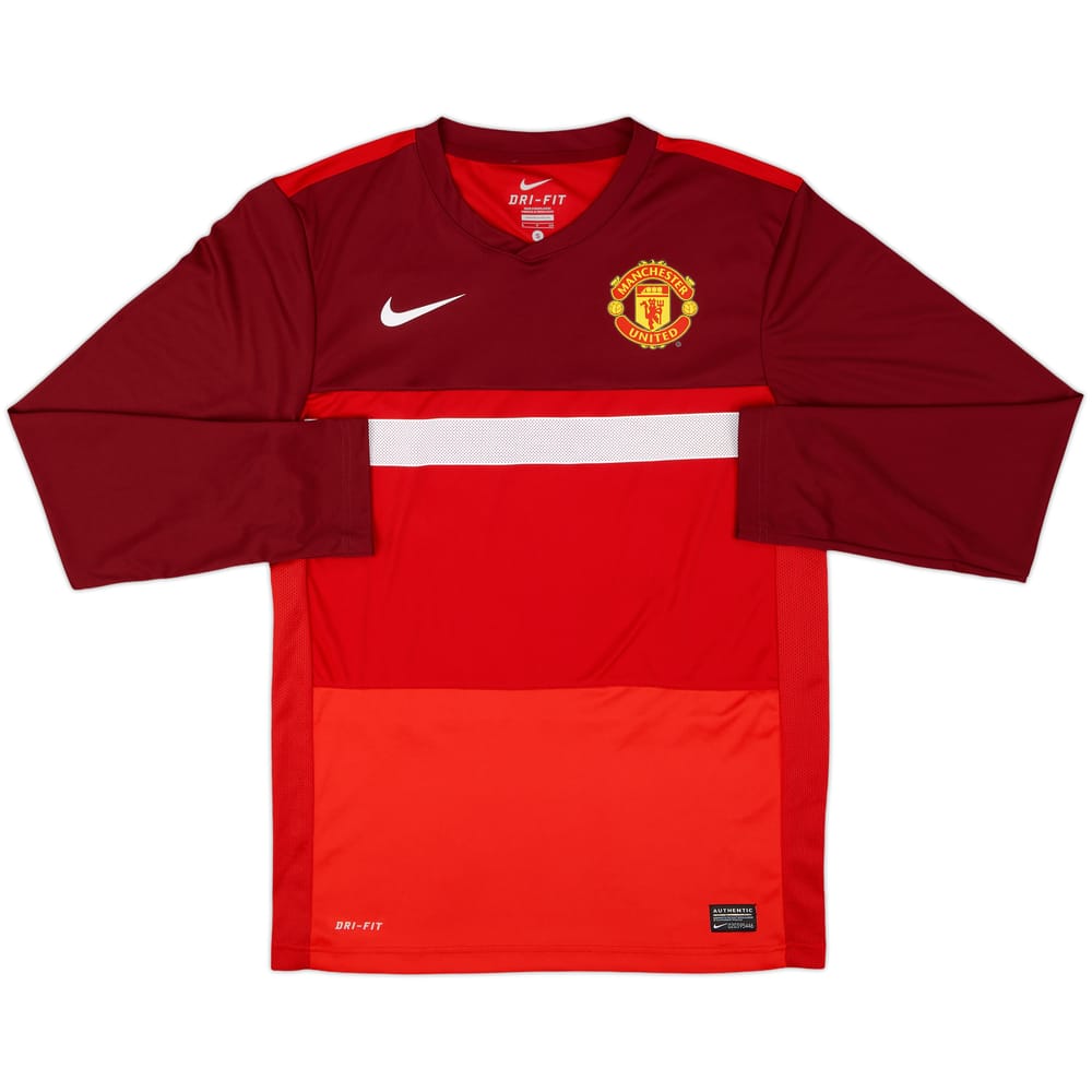 2011-12 Manchester United Nike Training L/S Shirt - 9/10 - (S)