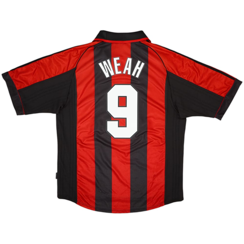 1998-00 AC Milan Home Shirt Weah #9 - 8/10 - (L)