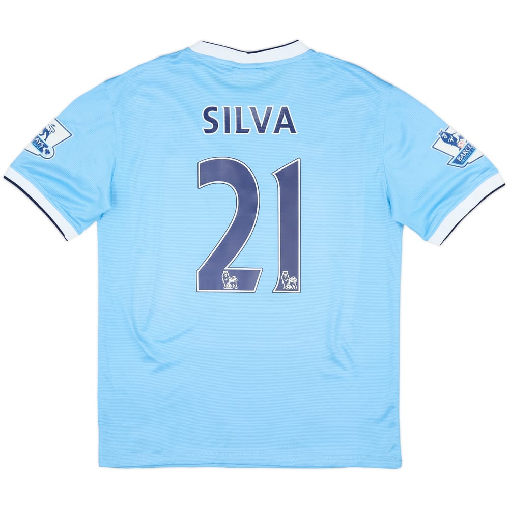 2013-14 Manchester City Home Shirt Silva #21 - 6/10 - (M)