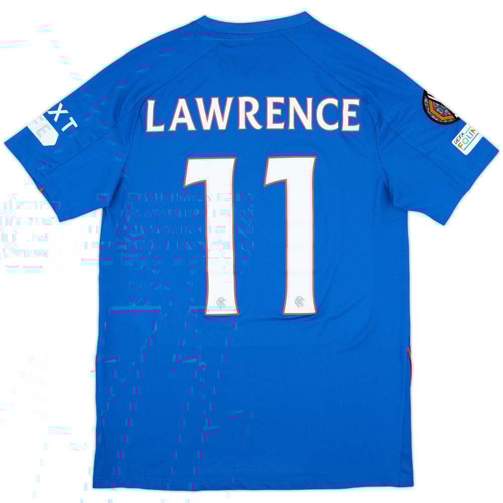 2024-25 Rangers Match Issue Europa League Home Shirt Lawrence #11