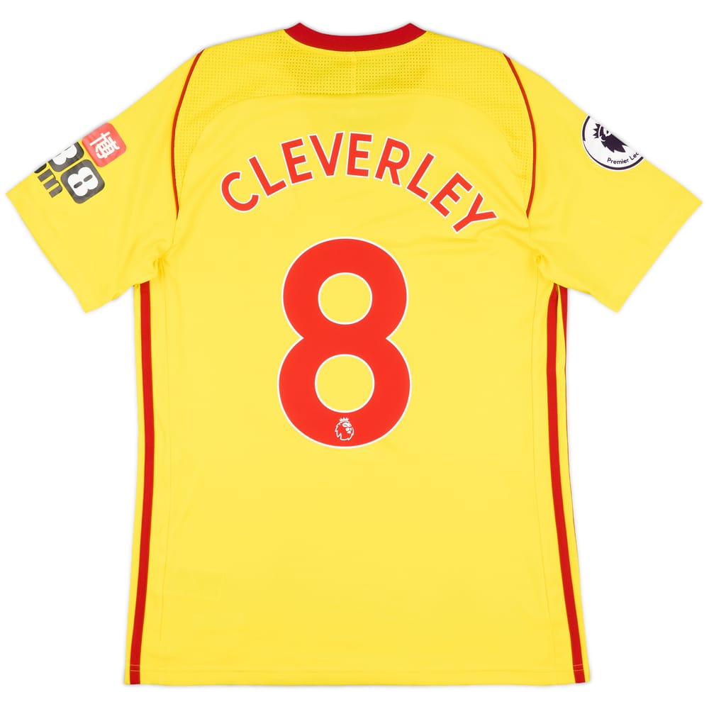 2017-18 Watford Match Issue Home Shirt Cleverley #8