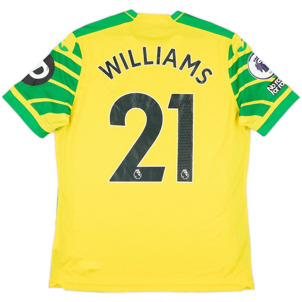 2021-22 Norwich Match Issue Home Shirt Williams #21