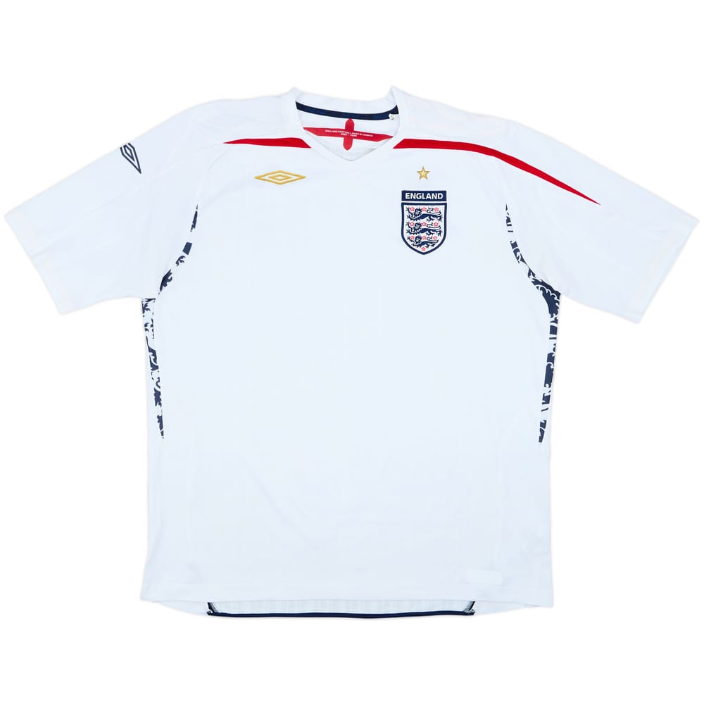 2007-09 England Home Shirt - 4/10 - (XXL)