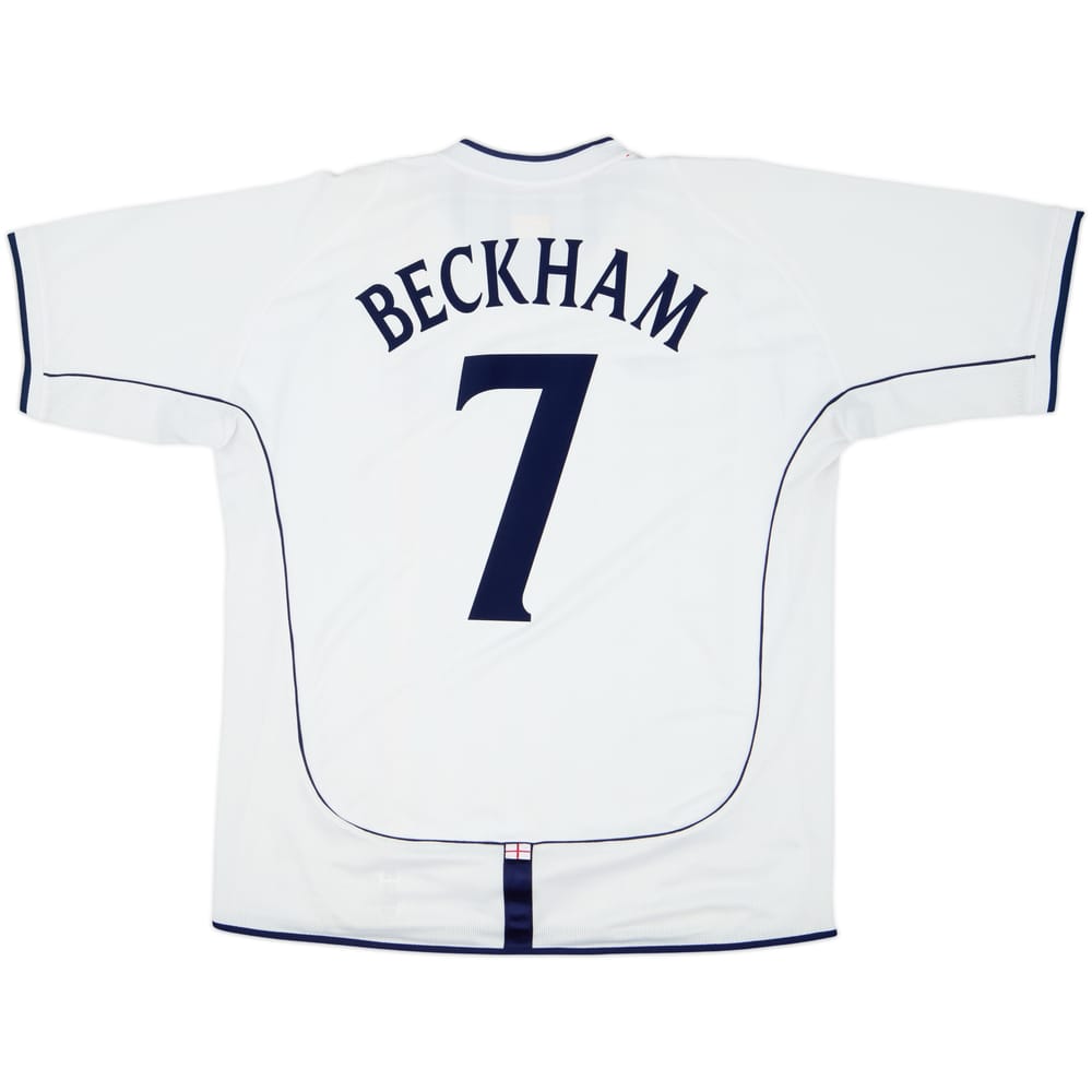 2001-03 England Home Shirt Beckham #7 - 6/10 - (XL)