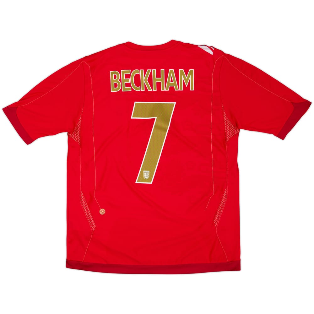 2006-08 England Away Shirt Beckham #7 - 6/10 - (L)