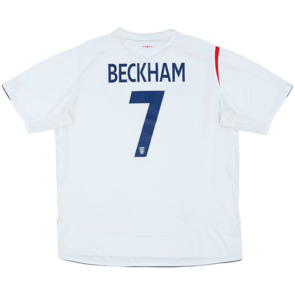 2005-07 England Home Shirt Beckham #7 - 6/10 - (XL)