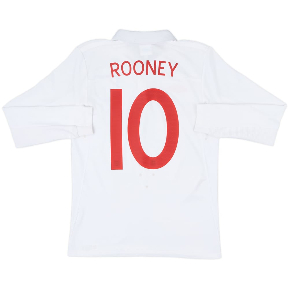 2009-10 England Home L/S Shirt Rooney #10 - 8/10 - (S)