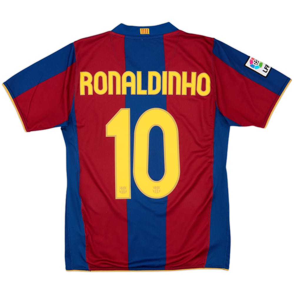 2007-08 Barcelona Home Shirt Ronaldinho #10 - 8/10 - (S)