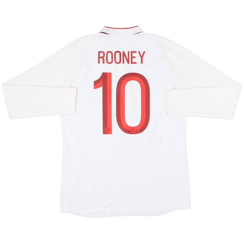 2012-13 England Home L/S Shirt Rooney #10 - 8/10 - (M)