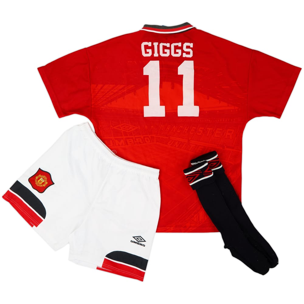 1994-96 Manchester United Home Full Kit Giggs #11 - 7/10 - (M)