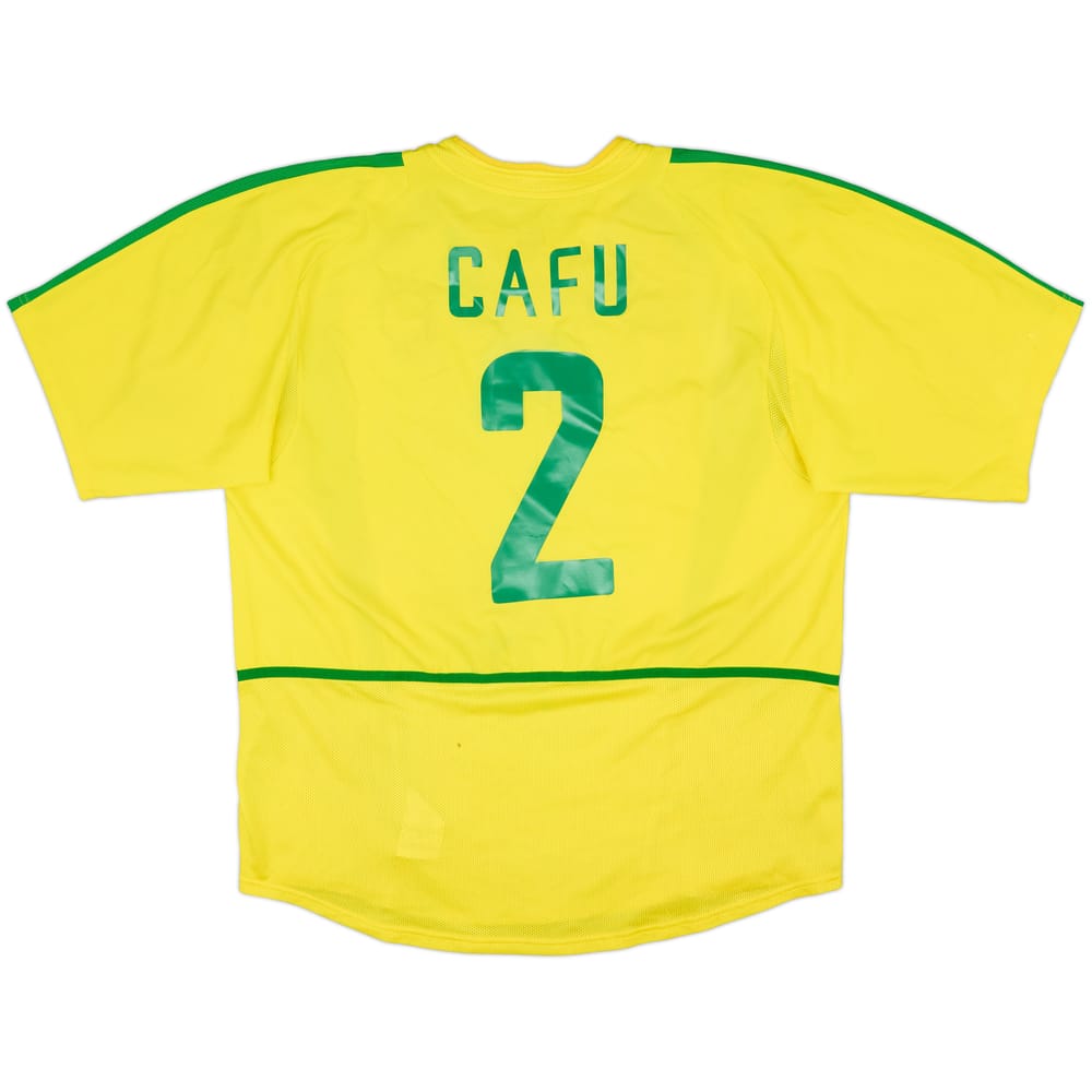 2002-04 Brazil Home Shirt Cafu #2 - 6/10 - (XL)
