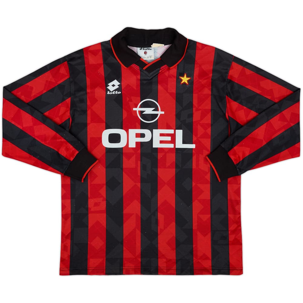 1994-95 AC Milan Home L/S Shirt - 8/10 - (L)