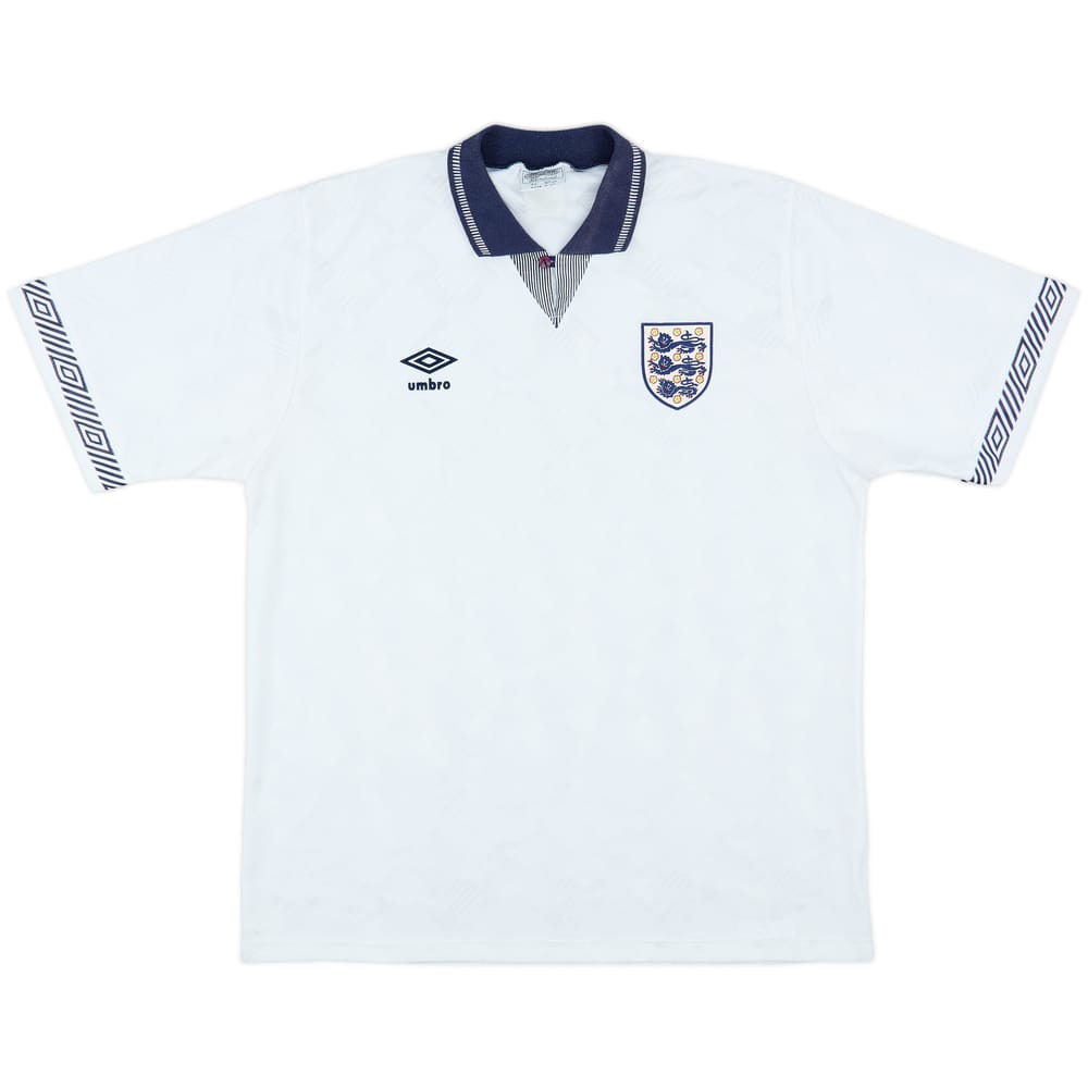 1990-92 England Home Shirt - 8/10 - (L)