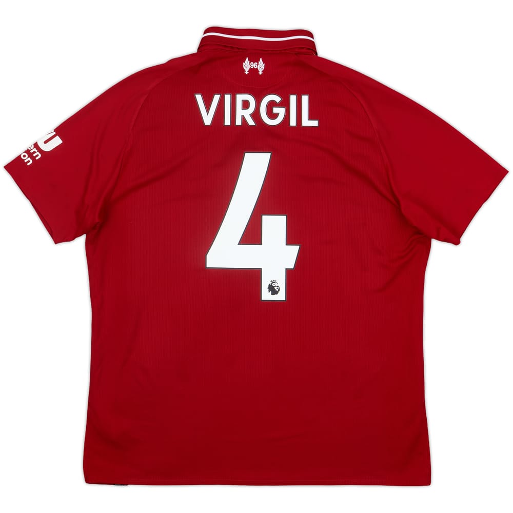 2018-19 Liverpool Home Shirt Virgil #4 - 6/10 - (M)