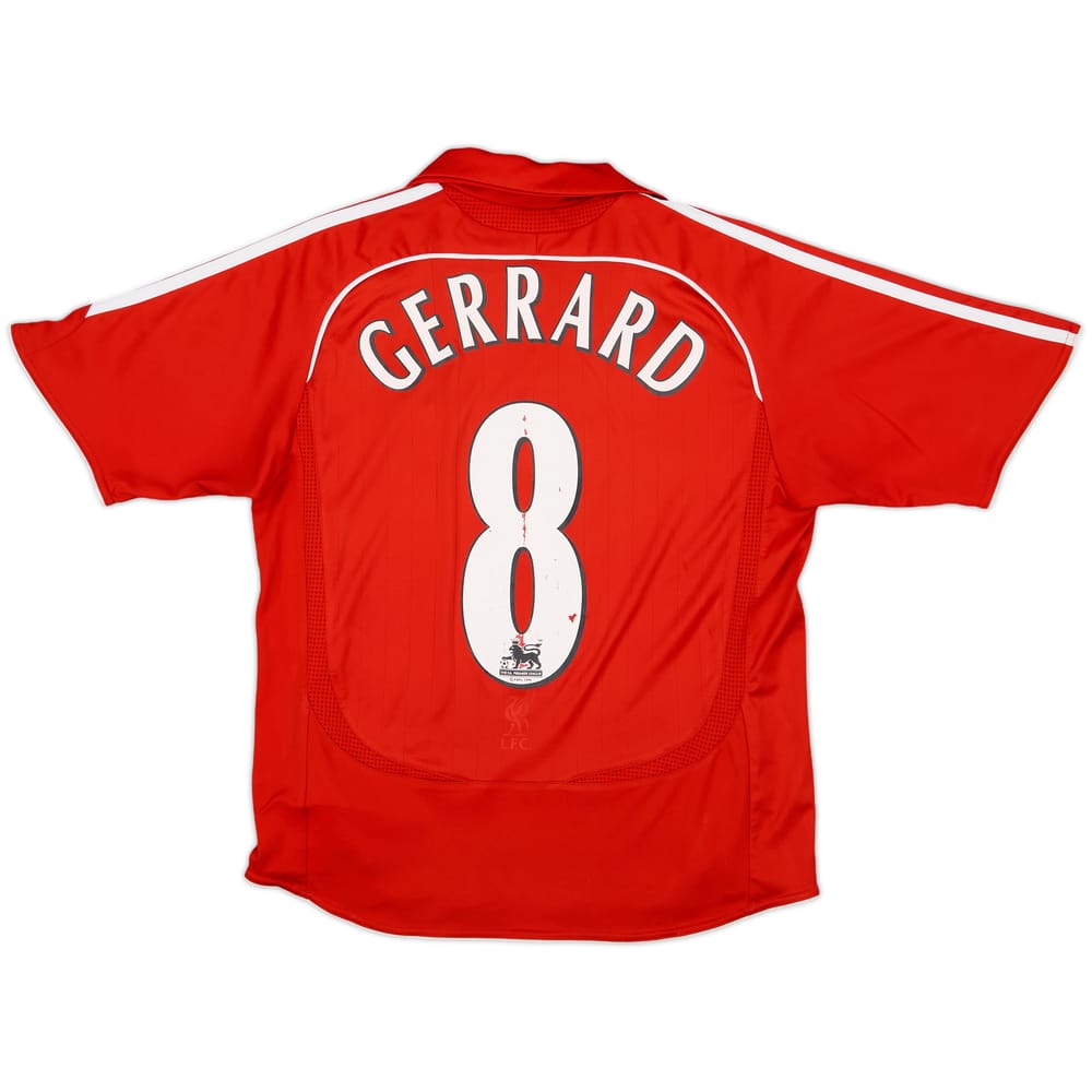 2006-08 Liverpool Home Shirt Gerrard #8 - 6/10 - (M.Boys)