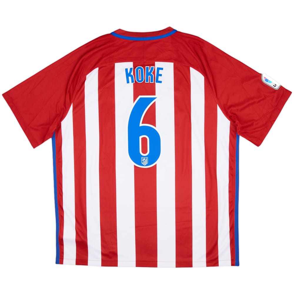 2016-17 Atletico Madrid Home Shirt Koke #6 (XXL)