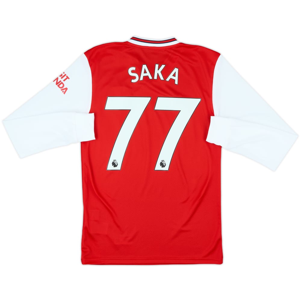 2019-20 Arsenal Home L/S Shirt Saka #77 (XS)