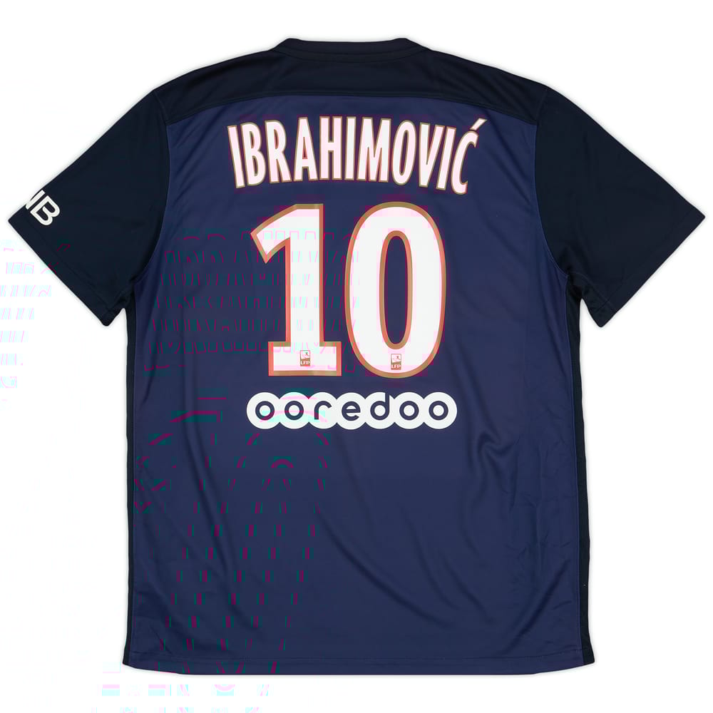2015-16 Paris Saint-Germain Home Shirt Ibrahimovic #10 - 7/10 - (L)