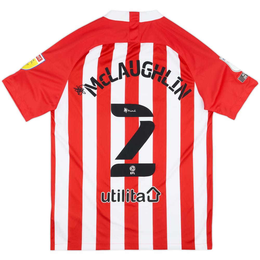 2020-21 Sunderland Match Issue Signed Home Shirt McLaughlin #2