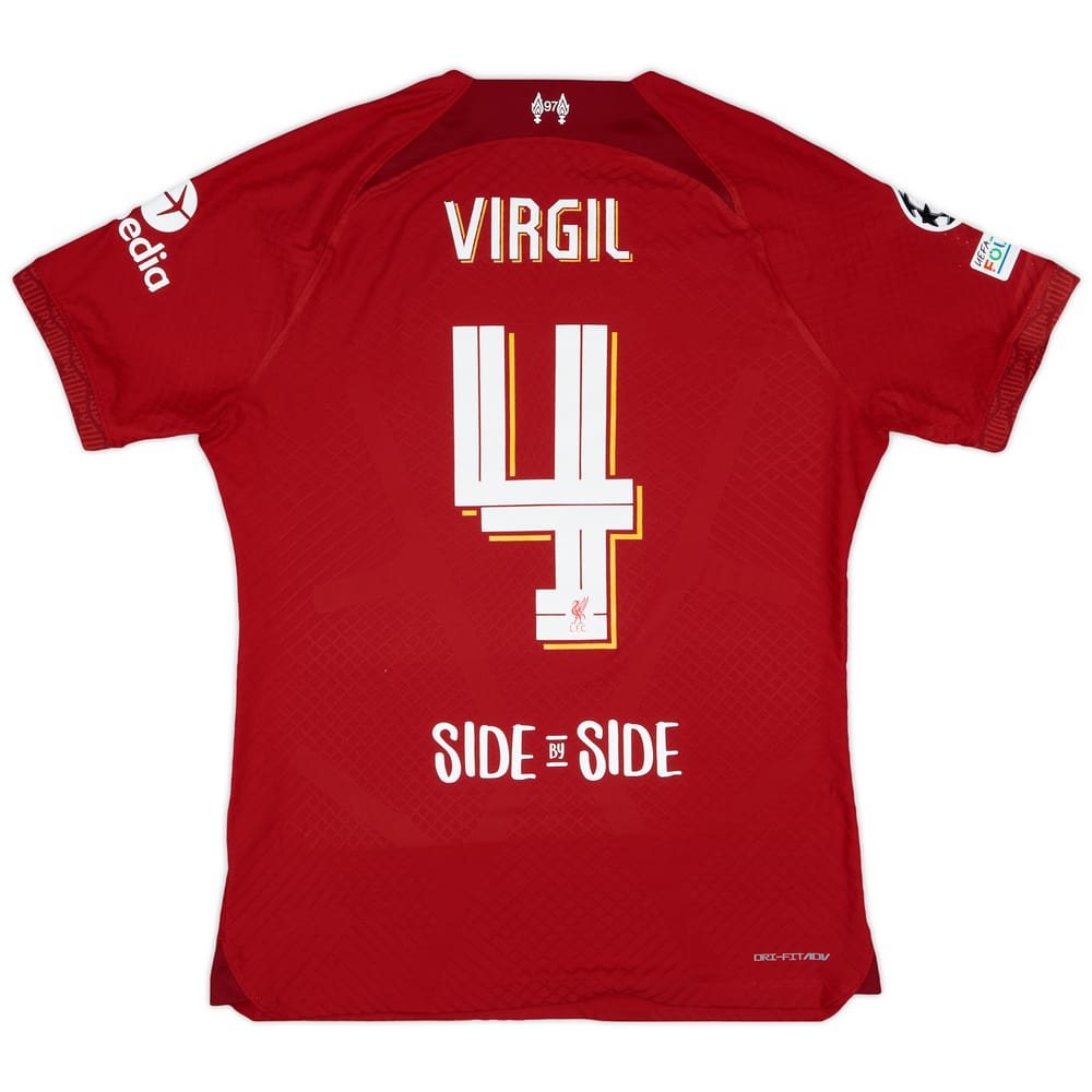 2022-23 Liverpool Match Issue Champions League Home Shirt Virgil #4