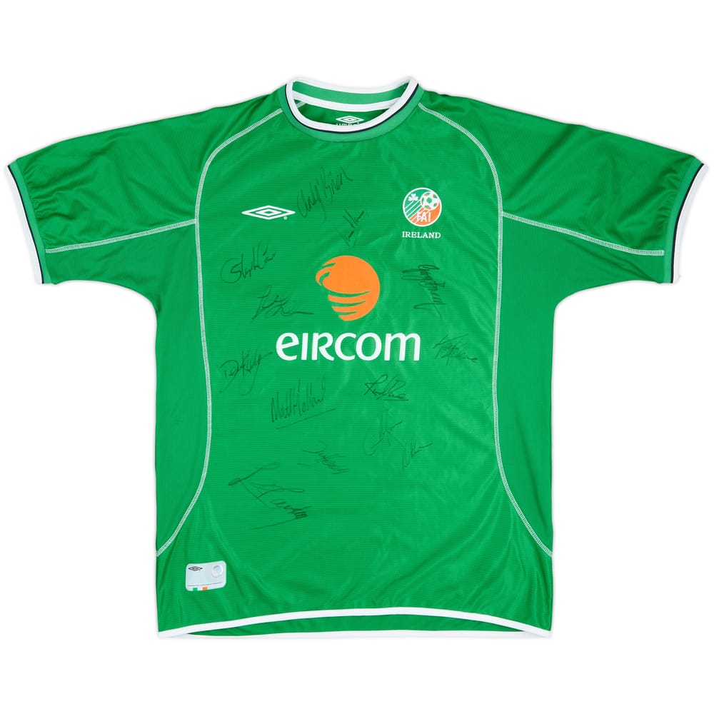 2001-03 Ireland Squad Signed Home Shirt - 7/10 - (XL)