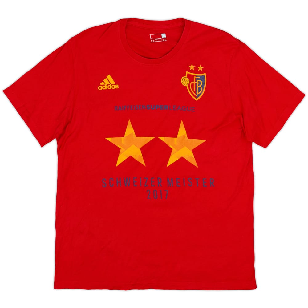 2016-17 FC Basel adidas 'Swiss Champions' Cotton Tee - 10/10 - (L)