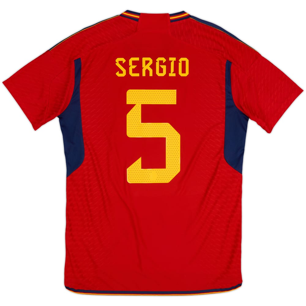 2022-23 Spain Authentic Home Shirt Sergio #5 - 10/10 - (M)